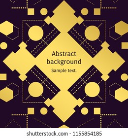 Modern geometric abstract vector background, in gold and violet colors