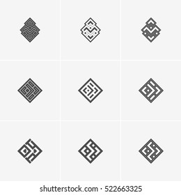 Modern geometric abstract vector logo or element design. Best for identity and logotypes. Simple shape.