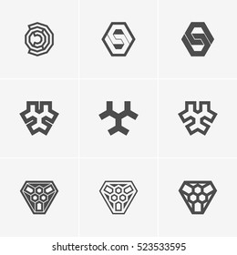 Modern geometric abstract vector logo or element design. Best for identity and logotypes. Simple shape.