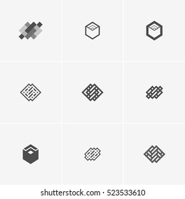 Modern geometric abstract vector logo or element design. Best for identity and logotypes. Simple shape.