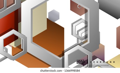 Modern geometric abstract vector templates stone and brick color compositions. Vector illustration