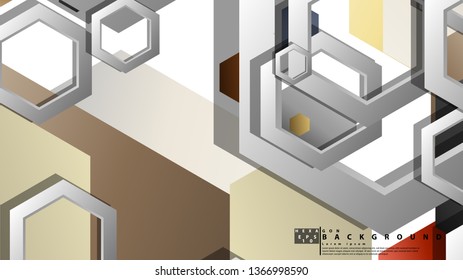 Modern geometric abstract vector templates stone and brick color compositions. Vector illustration