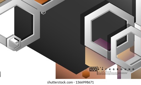 Modern geometric abstract vector templates stone and brick color compositions. Vector illustration