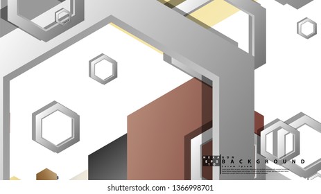 Modern geometric abstract vector templates stone and brick color compositions. Vector illustration