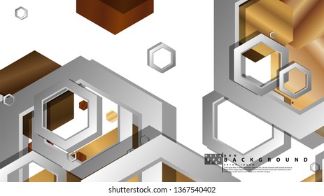 Modern geometric abstract vector templates wood color compositions. Vector illustration