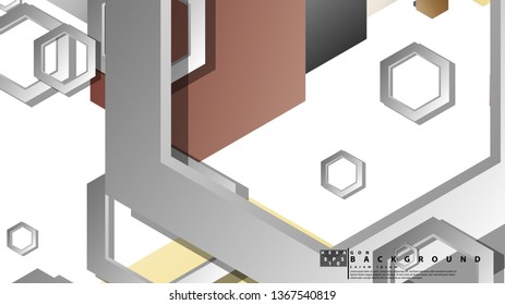 Modern geometric abstract vector templates stone and brick color compositions. Vector illustration