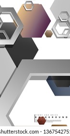 Modern geometric abstract vector templates stone and brick color compositions. Vector illustration