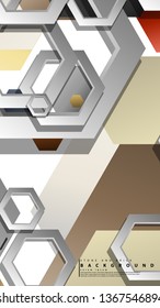 Modern geometric abstract vector templates stone and brick color compositions. Vector illustration