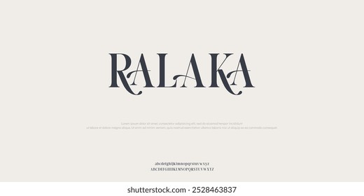 Modern geometric alphabet display font vector. Native typography style design