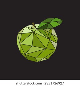 Modern geometric apple art, line vector illustration