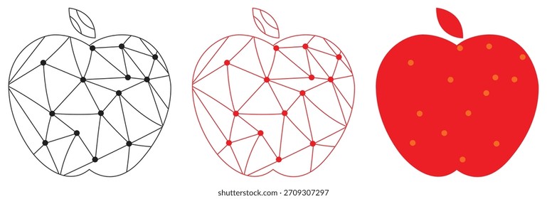 Ilustración vectorial de Formas de manzana geométricas modernas.
