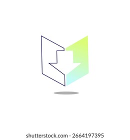 Modernes geometrisches abstraktes Vektorlogo mit Pfeil