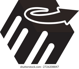 Logotipo de seta geométrica moderna com estrutura arrojada, representando força, direção e inovação para marcas corporativas, tecnológicas e industriais.