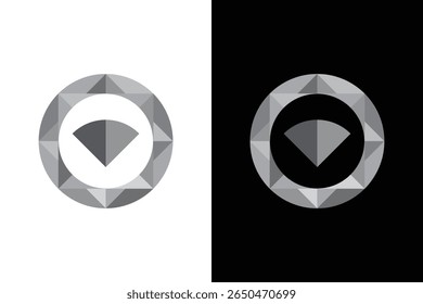 Modern Geometric Arrow within Circle Logo