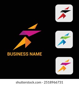 Modern Geometric Athletic Brand Logo Set – Vibrant and Dynamic Abstract Design for Sports, Fitness, and Activewear Brands. Perfect for Energetic, Competitive, and Innovative Business Identity