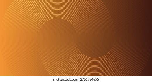 Modern geometric backdrop featuring double spiral vortex and brown gradient.