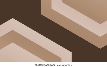 Modern geometric background with bold brown and beige diagonal shapes in abstract style