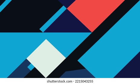 Fondo geométrico moderno con formas vectoriales de colores vivos. Diseño de fondo limpio, para aplicaciones, juegos, presentaciones, vídeos gráficos de movimiento o diseño de afiches.