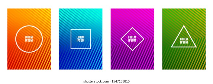 Modern geometric background. Bright design of lines and shapes. 