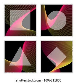 Modern geometric background. Bright design of lines and shapes.