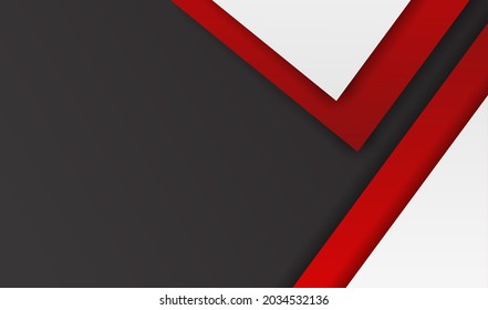 Modern geometric background for Business presentation overlap layer with red, white and black color. Vector.