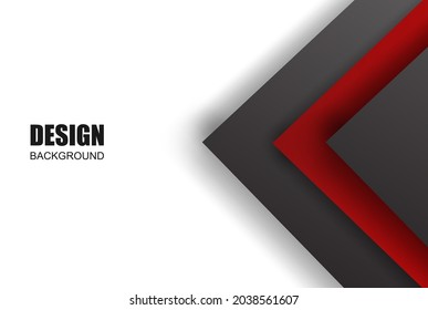 Modern geometric background for Business presentation overlap layer with red, white and black color. Vector.