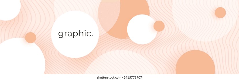Moderner geometrischer Hintergrund mit Kreise und Linien. Abstrakter Pfirsichbanner mit Farbvektorbanner.