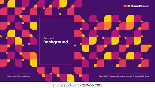 Modern geometric background colorful, Abstract pattern background design usable for presentation, Poster, Flyer, Magazine, Journal, Book Cover, Banner,Newsletter, Business card, Guidebook, Brand guide