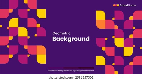 Modern geometric background colorful, Abstract pattern background design usable for presentation, Poster, Flyer, Magazine, Journal, Book Cover, Banner,Newsletter, Business card, Guidebook, Brand guide