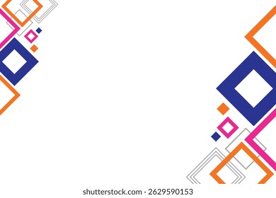 Modern Geometric Background With Colorful Overlapping Squares and White Space. Abstract geometric background