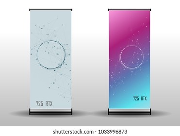 Modern geometric background with connected lines and dots. Business and technology banner design.