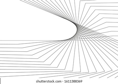 Modern geometric background. curved lines, linear pattern