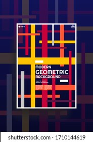 Diseño de fondo geométrico moderno con diferentes colores y líneas, elementos y detalles, diseñado en tamaño A4 con degradado, diseño para carteles, pancartas, revistas, libros, etc. Tapa de moda. Eps 10 