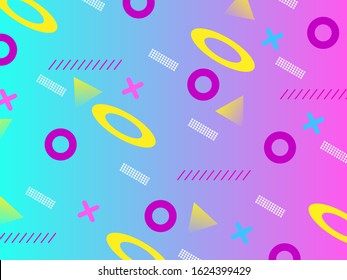 Modern geometric background design in memphis style. Fashionable design style 80s-90s Memphis. Abstract concept pad graphic element banner.