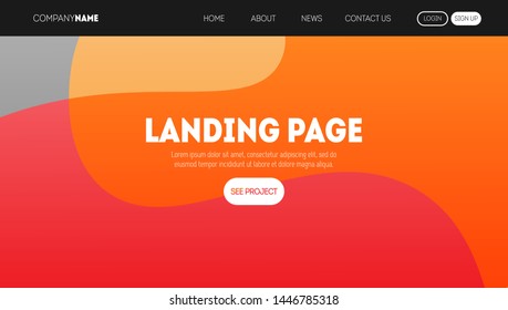 Modern geometric background. Dynamic fluid shapes composition for landing page