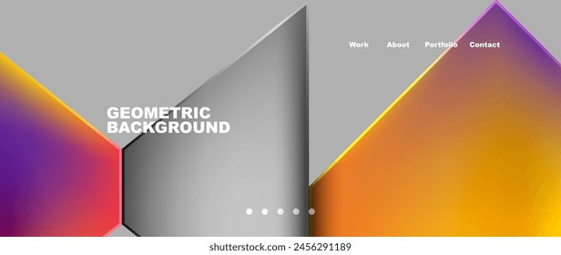 Un fondo geométrico moderno con triángulos de colores sobre un fondo gris elegante. Perfecto para un logotipo de marca, interfaz de software o diseño de fachada dinámico