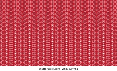 Modern geometric background featuring white outlined hexagon and connected line shapes on red tones, perfect for wallpapers, textile prints, digital graphics and creative projects