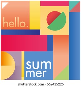 Modern Geometric Background. Hello Summer
