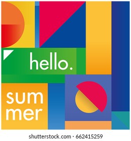 Modern Geometric Background. Hello Summer