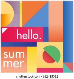 Modern Geometric Background. Hello Summer