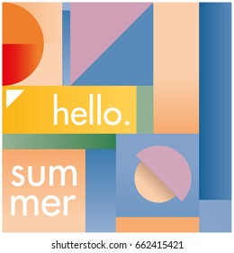 Modern Geometric Background. Hello Summer