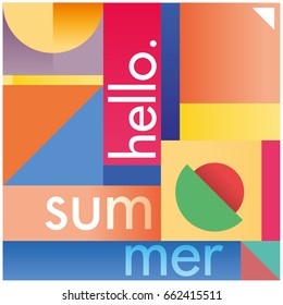 Modern Geometric Background. Hello Summer