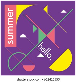 Modern Geometric Background. Hello Summer