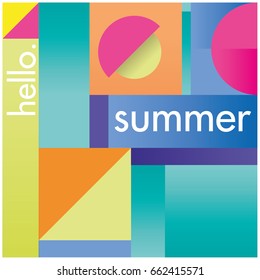 Modern Geometric Background. Hello Summer