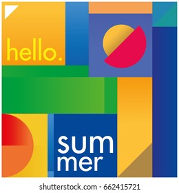 Modern Geometric Background. Hello Summer
