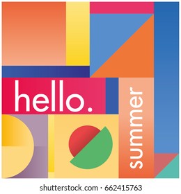 Modern Geometric Background. Hello Summer