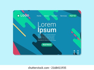 Modern Geometric Background Landing Page Design Template EPS10 great to be used for your website, or as a flyer, banner, poster, brochure, and many more