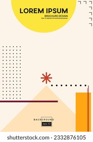 Modern geometric background in minimalistic style. Vector background and illustration. Abstract design template for brochures, flyers, magazine, book cover, poster. 
