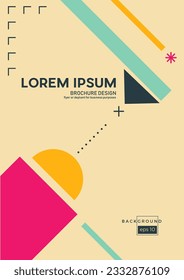 Modern geometric background in minimalistic style. Vector background and illustration. Abstract design template for brochures, flyers, magazine, book cover, poster. 