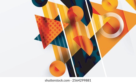 Modern geometric background - overlapping triangles with smooth gradients and semi-transparency